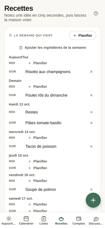 Capture d’écran — Les repas, sans débat